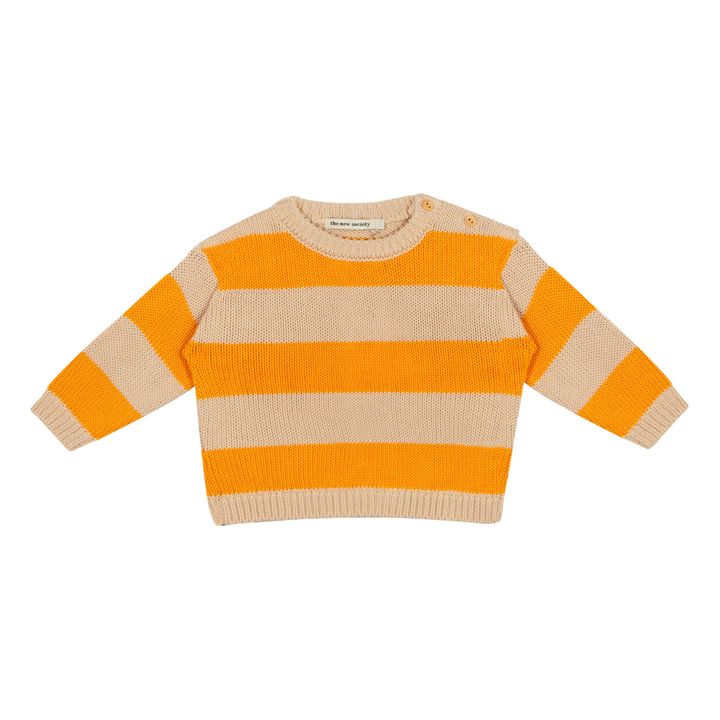 Emanuelle Baby Striped Organic Cotton Jumper | Amarillo Mostaza- Imagen del producto n°0