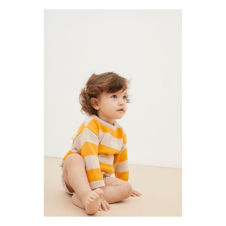 Emanuelle Baby Striped Organic Cotton Jumper | Amarillo Mostaza- Imagen del producto n°2