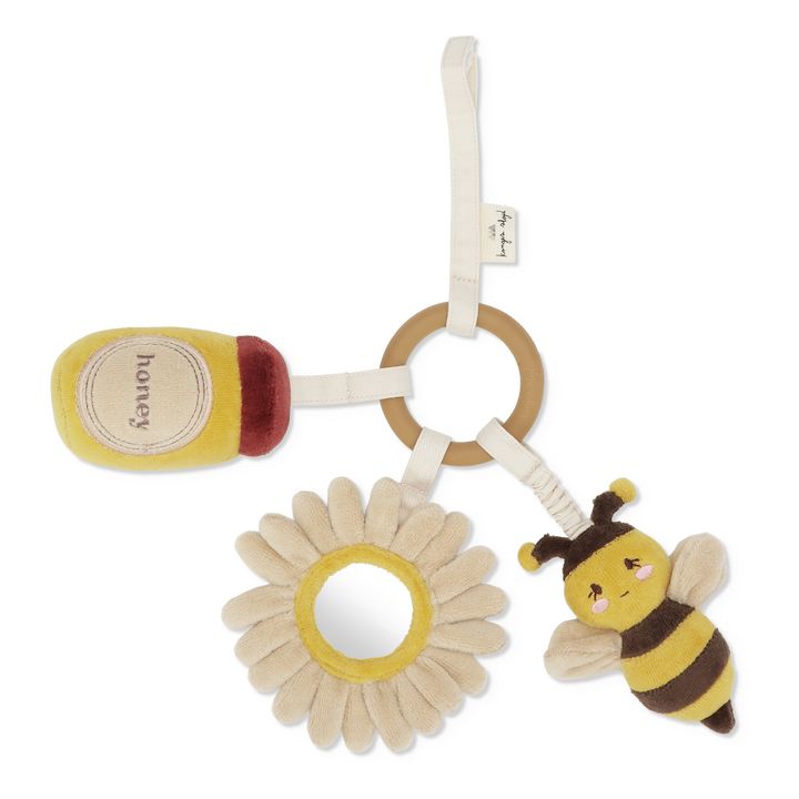 Hochet d'activités en coton bio Miel | Amarillo- Imagen del producto n°0