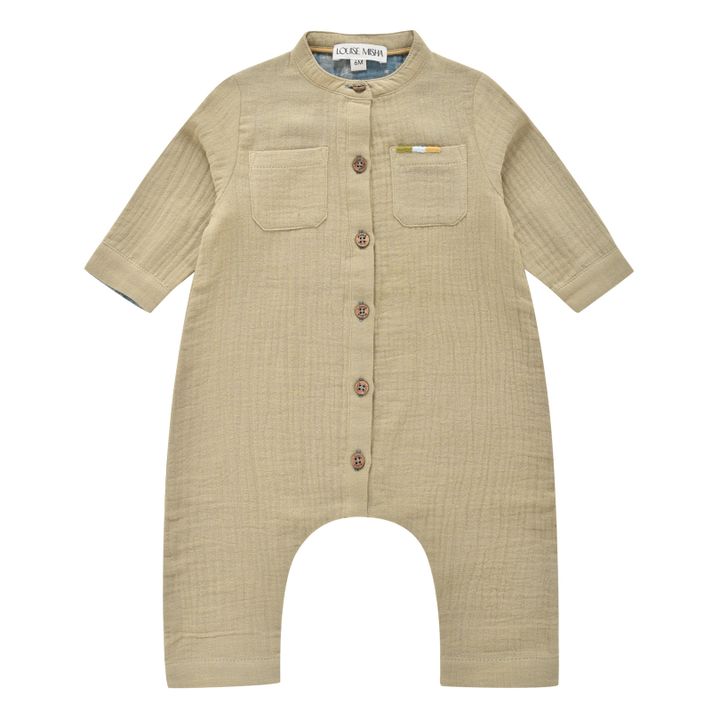 Strampler Baumwollgaze Agash Baby | Khaki- Produktbild Nr. 0