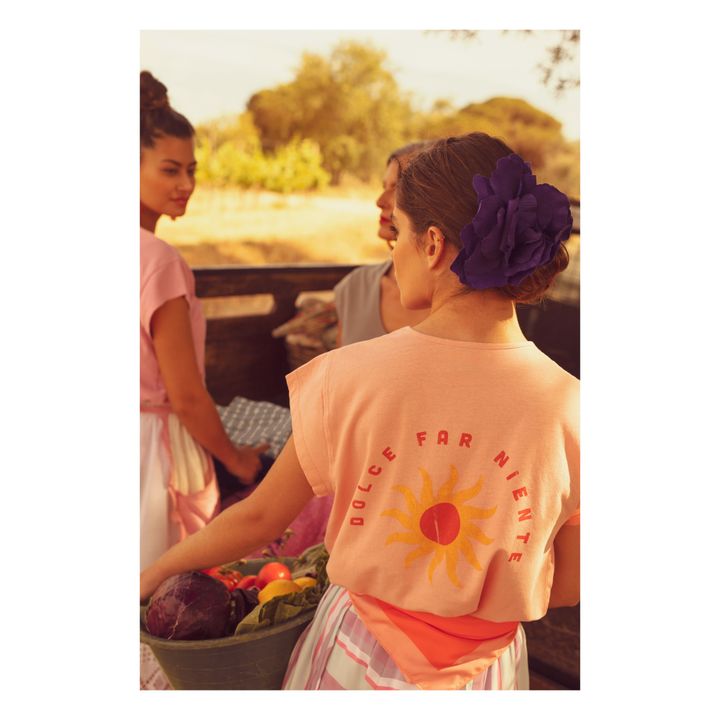Marie Cotton and Linen T-Shirt | Rosa- Immagine del prodotto n°2