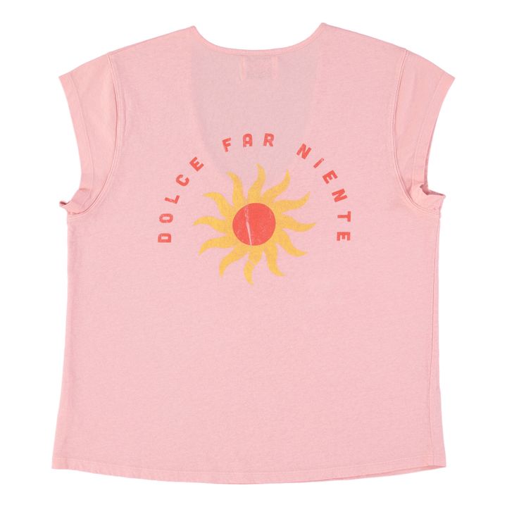 Marie Cotton and Linen T-Shirt | Rosa- Immagine del prodotto n°4