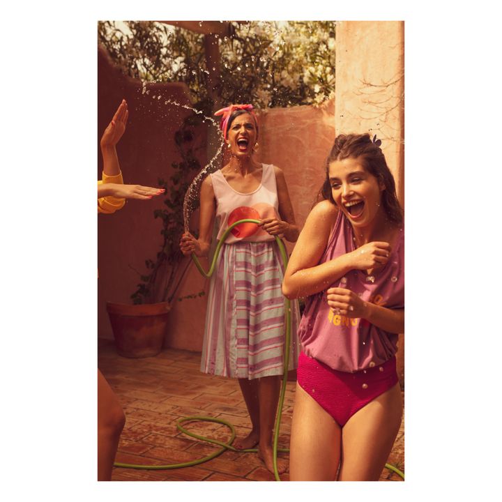 Olivia Organic Cotton Tank Top | Fuscia- Immagine del prodotto n°3