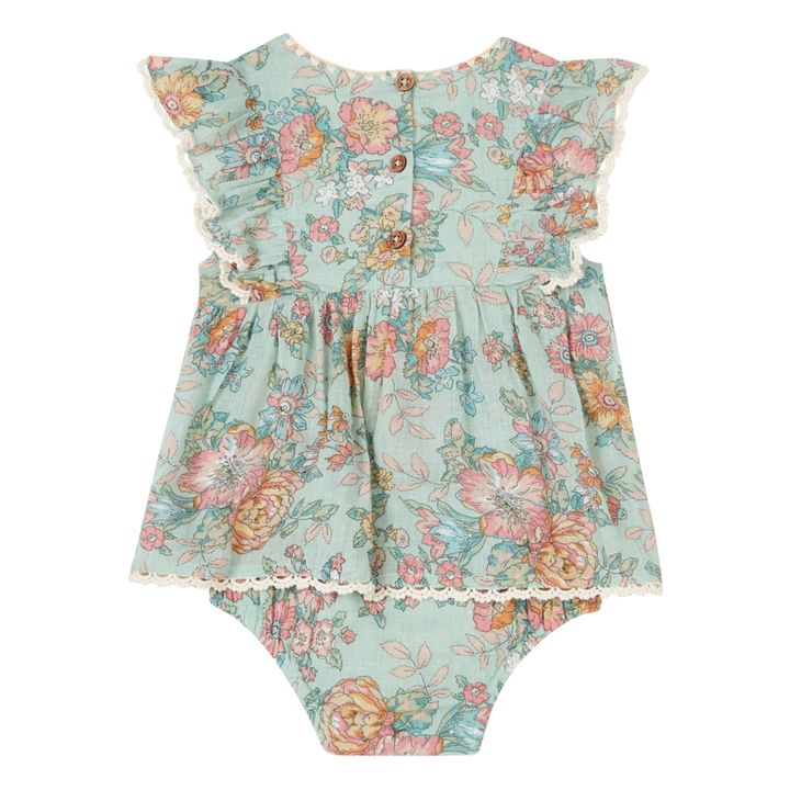 Lena Flower Bodysuit Dress | Green water- Product image n°2