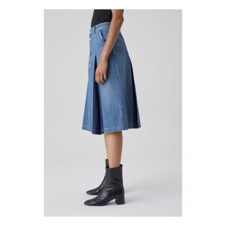 Pleated Pantskirt | Mid Blue- Produktbild Nr. 5