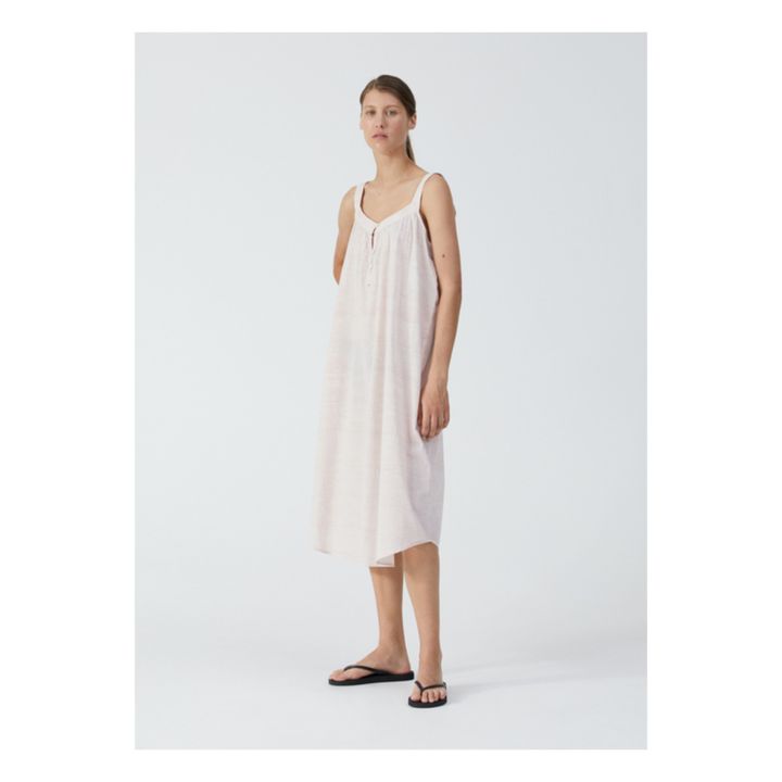 Heaven Narrow Striped Organic Cotton Nightdress | Rosa Palo- Imagen del producto n°1