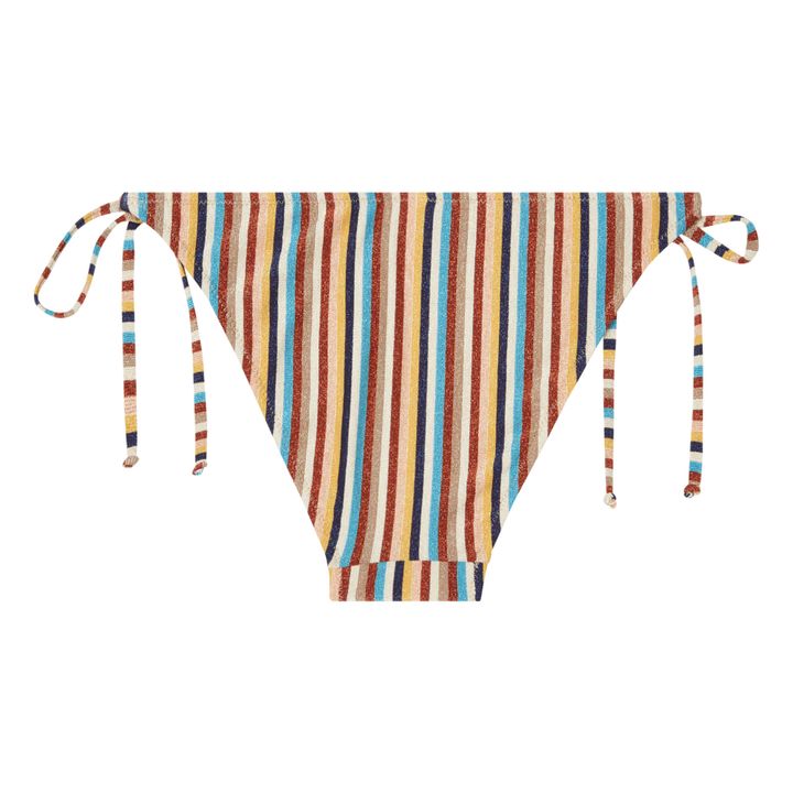 Slip bikini metallizzato a righe Malene | Blu- Immagine del prodotto n°4