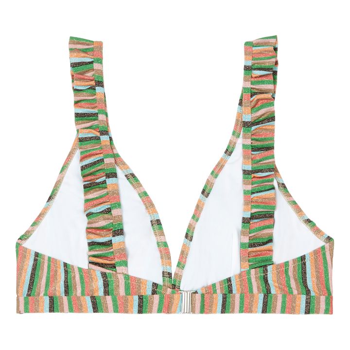 Top bikini metallizzato a righe Puerto Rico | Rosa- Immagine del prodotto n°4