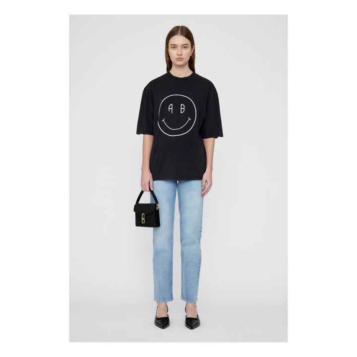 T-shirt Avi Smiley Coton Bio | Noir- Image produit n°1