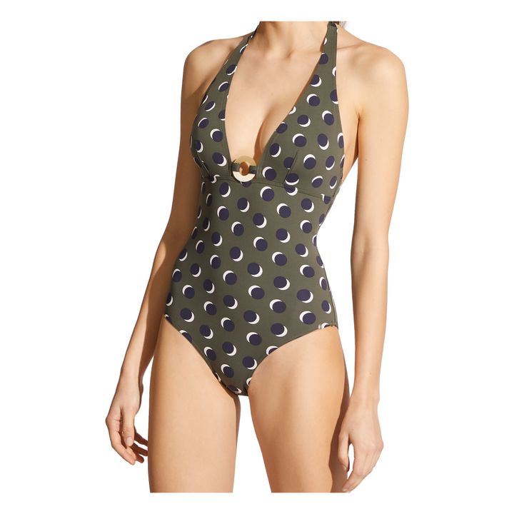 Maillot de Bain 1 Pièce Sommeil Lune | Lune Olive Noire- Image produit n°1