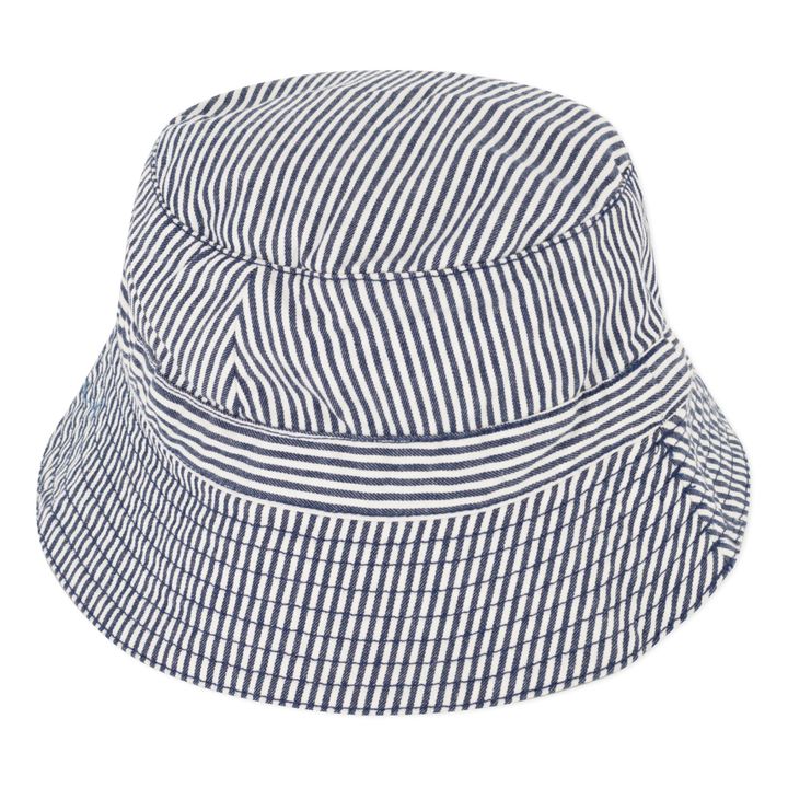 Sombrerito de algodón orgánico a rayas | Azul Marino- Imagen del producto n°3