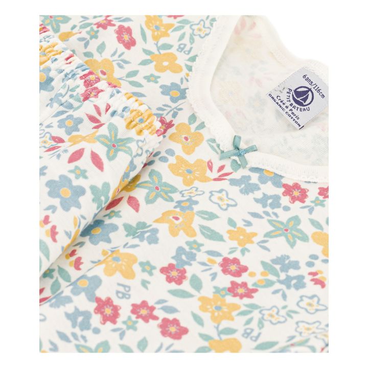 Pyjacourt Fleuri Coton Bio | Ecru- Image produit n°1
