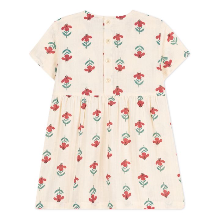 Robe Manches Courtes Gaze de Coton | Ecru- Image produit n°2