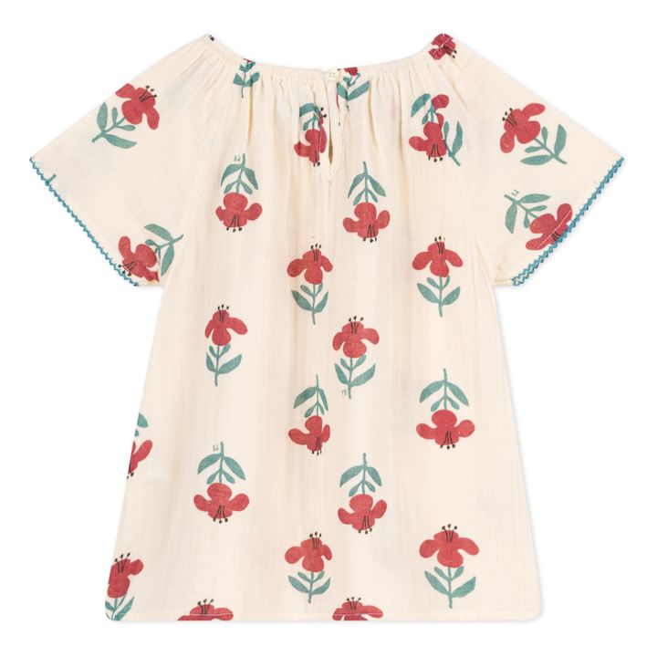Cotton Gauze Floral Blouse | Ecru- Immagine del prodotto n°4