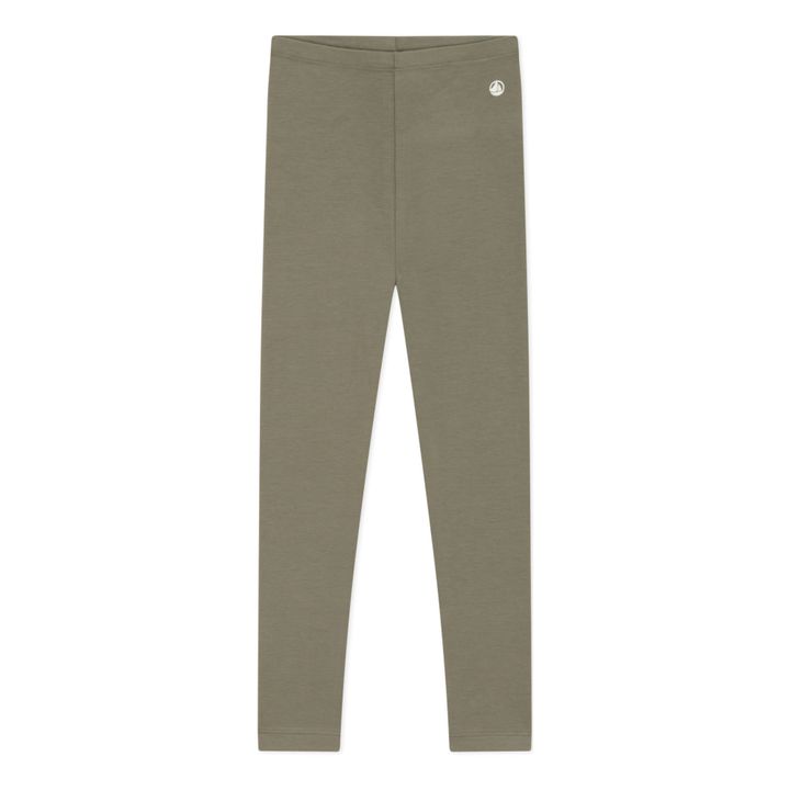 Organic Cotton Elastane Jersey Leggings | Khaki- Imagen del producto n°0
