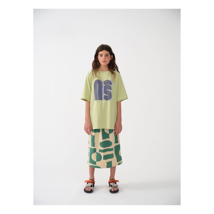 Falda estampada Midi de algodón orgánico | Amarillo palo- Imagen del producto n°2