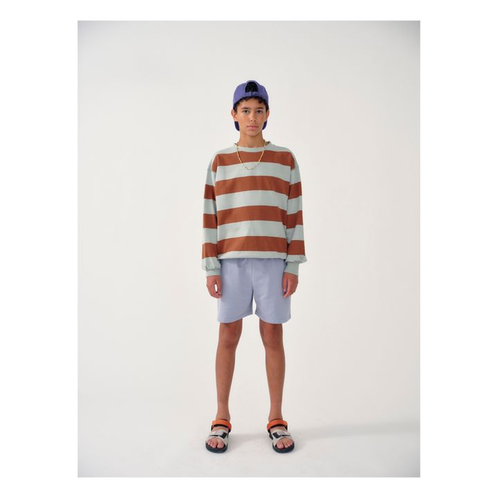 Sweatshirt gestreift Bio-Baumwolle | Blasses Grün- Produktbild Nr. 2