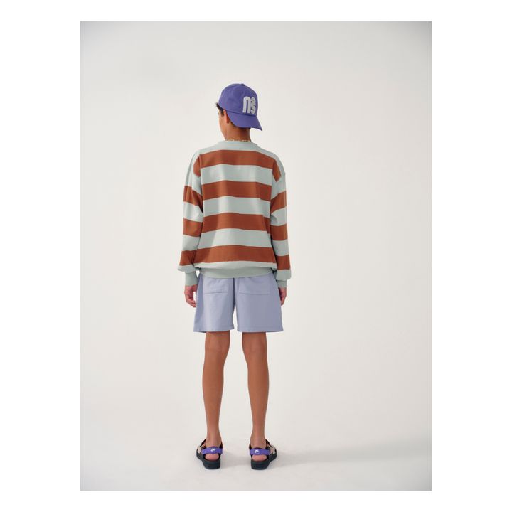 Sweatshirt gestreift Bio-Baumwolle | Blasses Grün- Produktbild Nr. 3