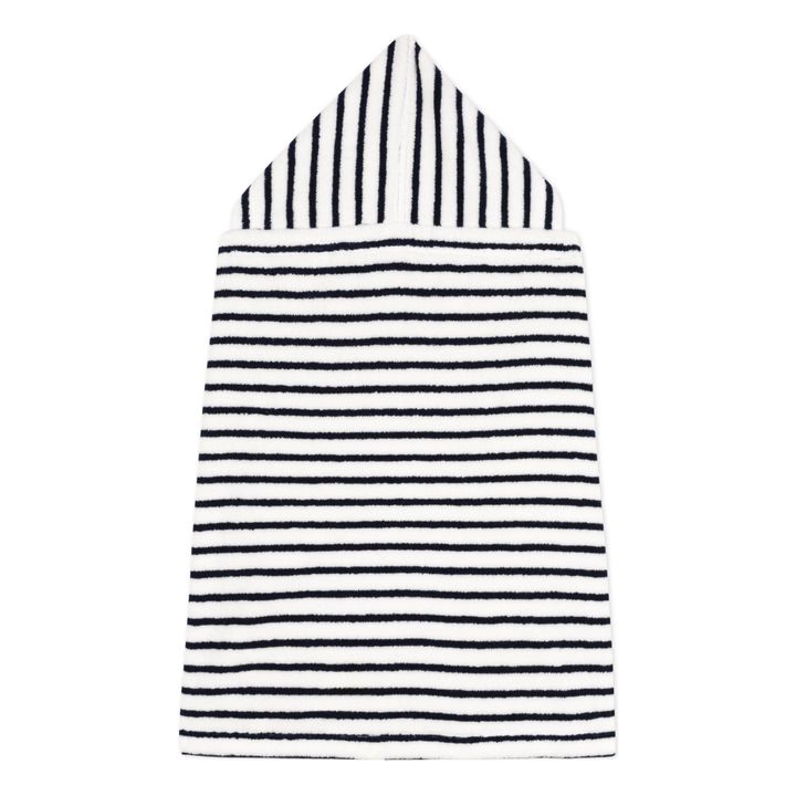 Capa de baño de rizo a rayas | Azul Marino- Imagen del producto n°3