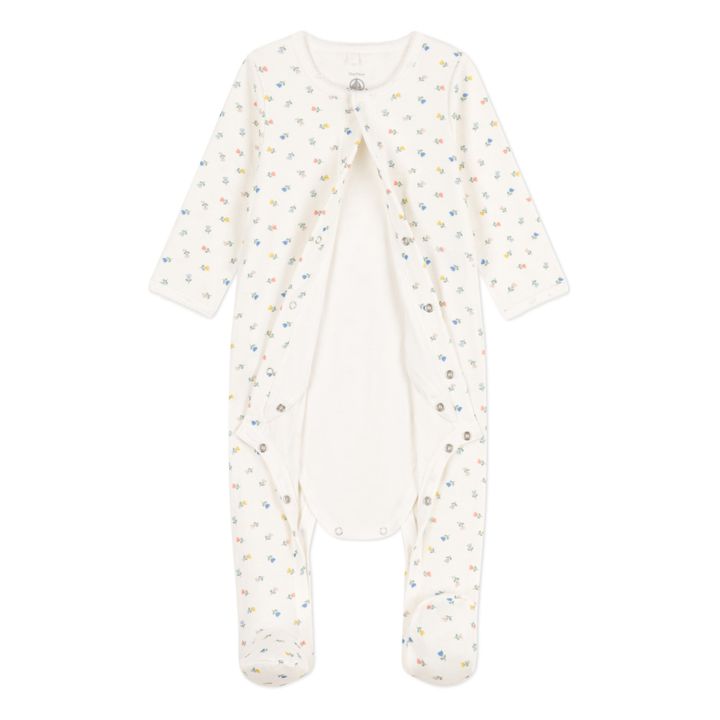 Flower Print Organic Cotton Pyjamas | Ecru- Product image n°2