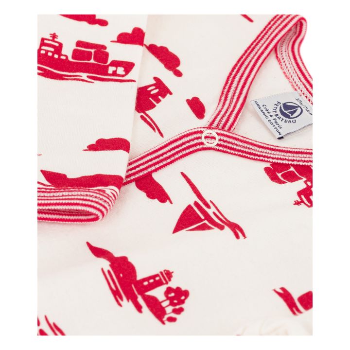 Organic Cotton Footed Pyjamas | Red- Product image n°1