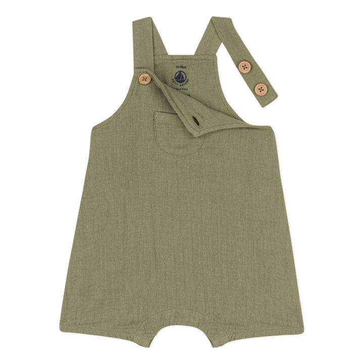 Peto corto de gasa de algodón | Khaki- Imagen del producto n°1