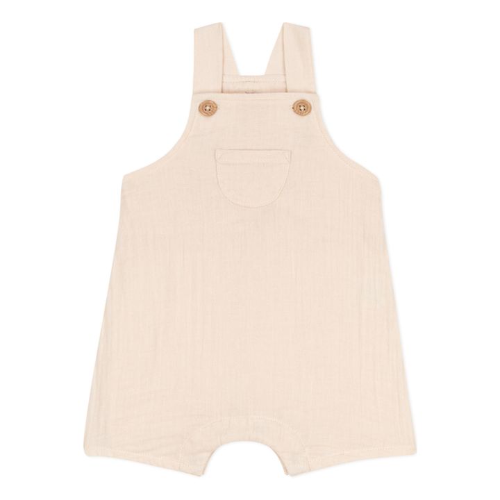 Peto corto de gasa de algodón | Beige- Imagen del producto n°0