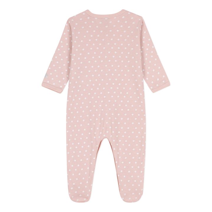 Organic Cotton Polka Dot Pajamas With Feet | Pink- Product image n°2