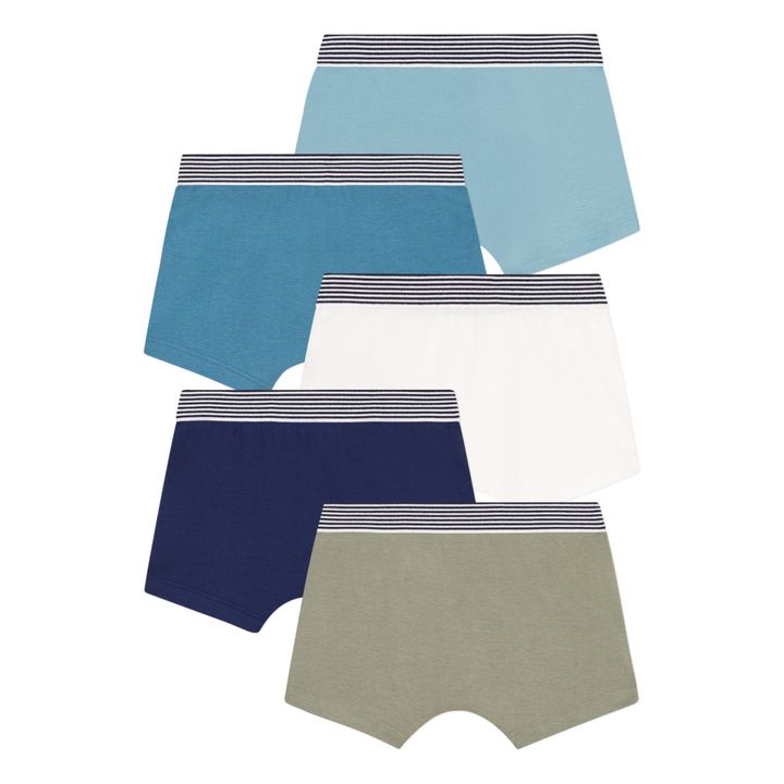 Plain Organic Cotton Boxers - Set of 5 | Blau- Produktbild Nr. 2