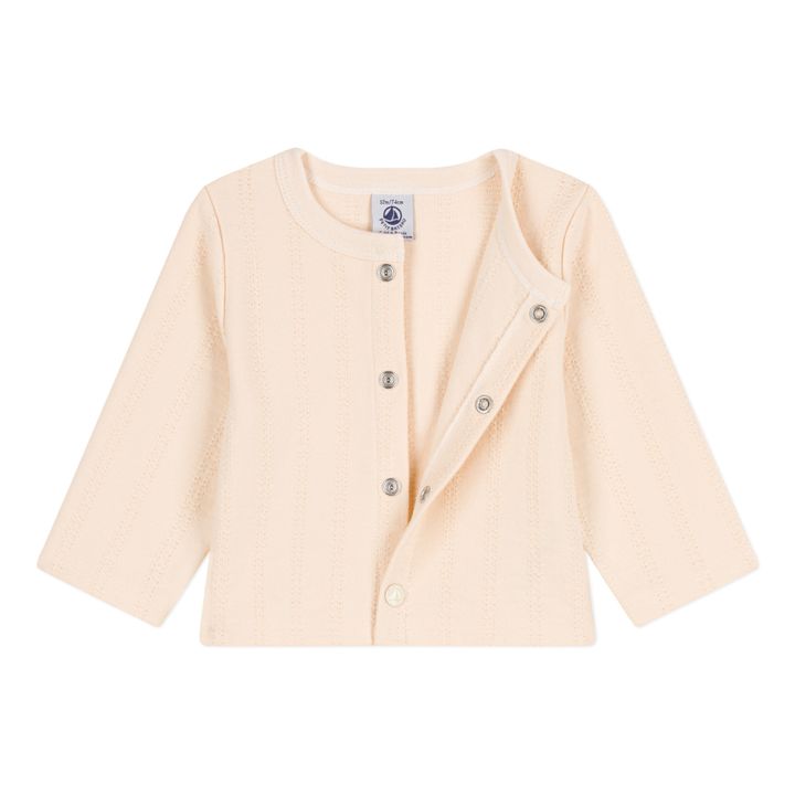 Cardigan en Jersey Point Fantaisie | Ecru- Image produit n°4