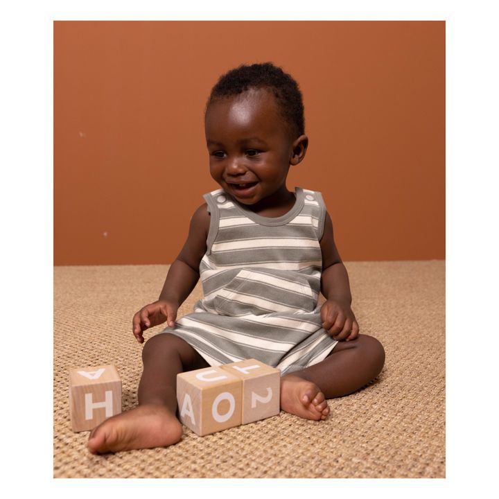 Sleeveless Short Jumpsuit in Thick Jersey | Khaki- Imagen del producto n°0