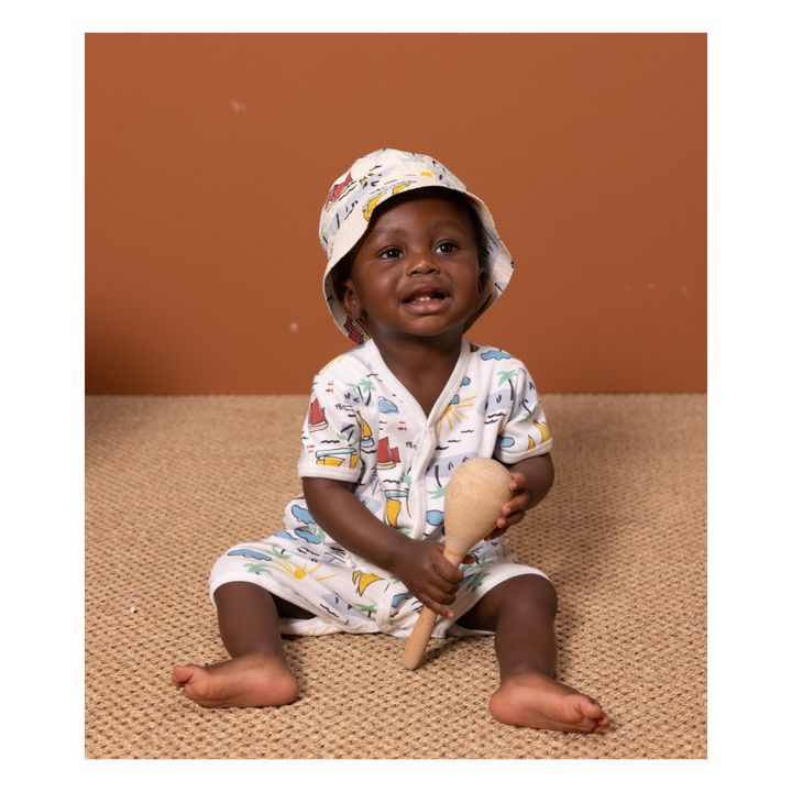 Jersey Print Rompers | Ecru- Product image n°1