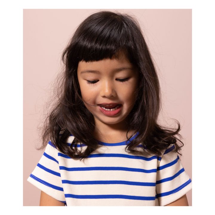 T-shirt Rayé Coton Bio | Bleu- Image produit n°1