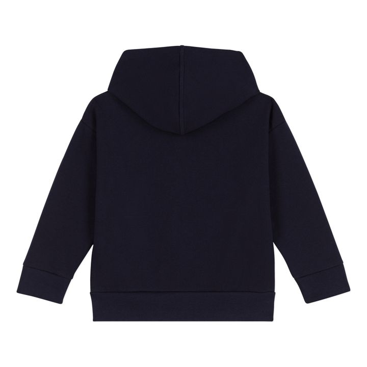 Organic Cotton Zipped Hooded Sweatshirt | Navy- Produktbild Nr. 3