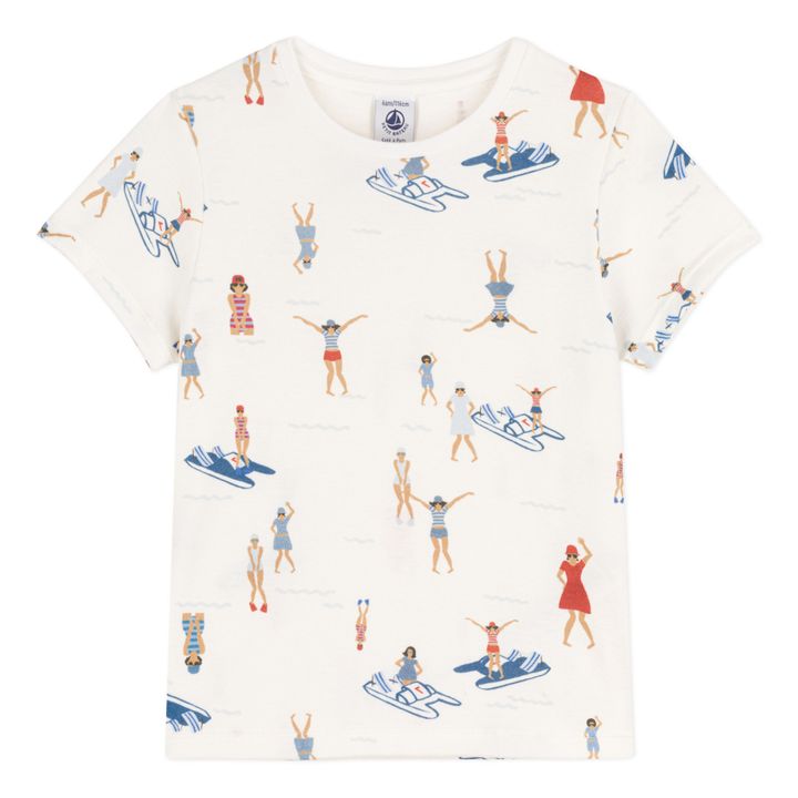Camiseta estampada de manga corta de algodón orgánico | Crudo- Imagen del producto n°0