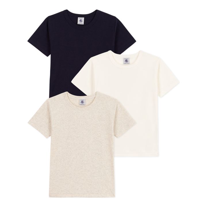 3er-Set T-Shirts mit kurzen Ärmeln Unis | Seidenfarben- Produktbild Nr. 0