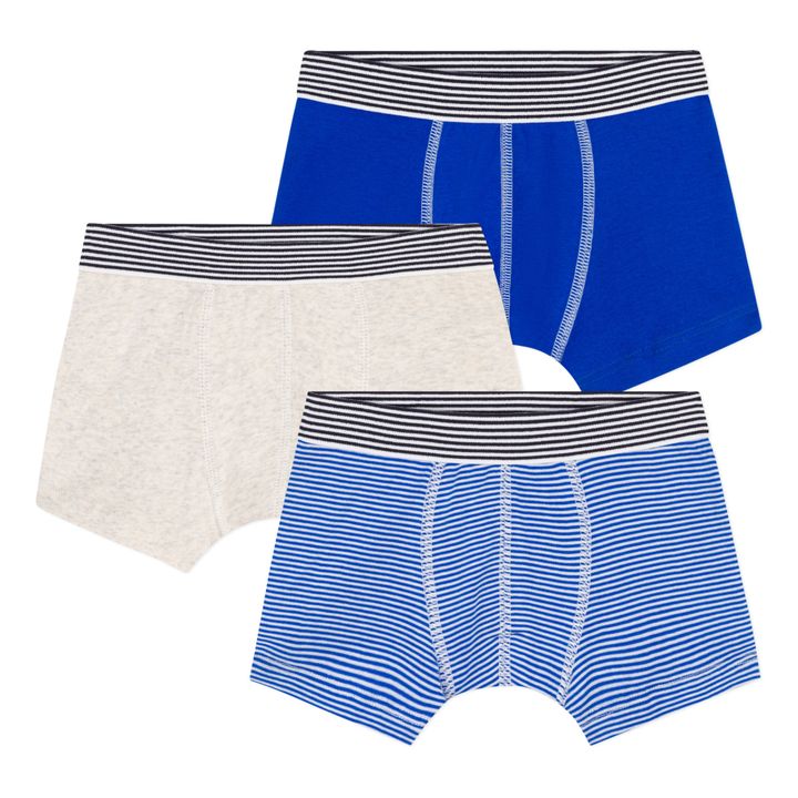 3er-Set Boxershorts aus Bio-Baumwolle | Blau- Produktbild Nr. 0