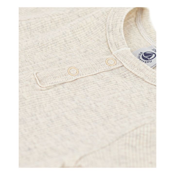 Organic Cotton Short Sleeve Babygrow | Beige- Imagen del producto n°1