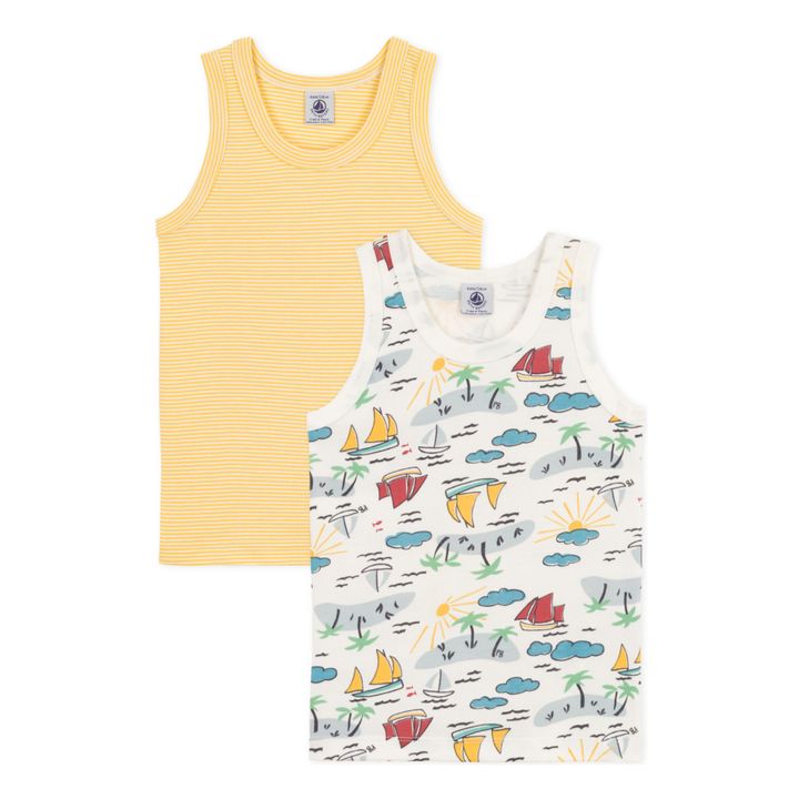Set of 2 Organic Cotton Explorers Tank Tops | Gelb- Produktbild Nr. 0