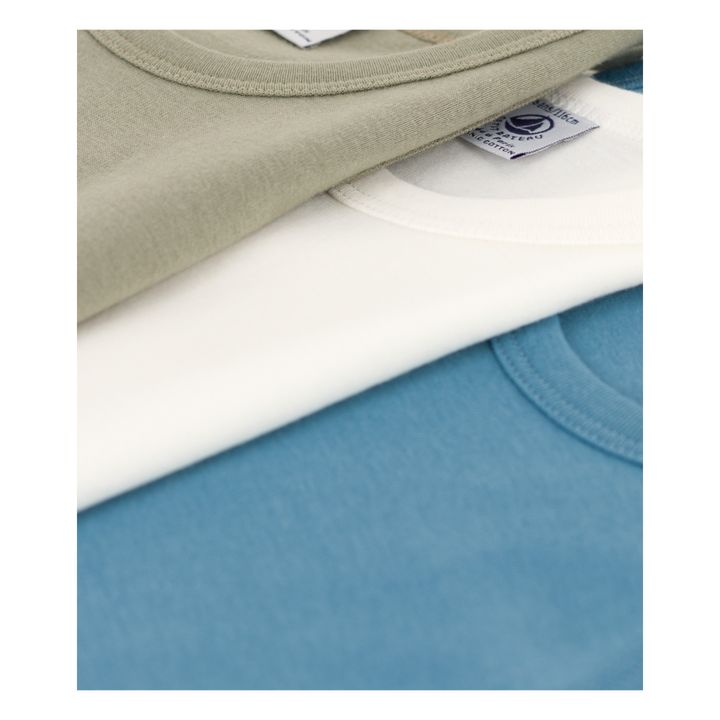 Organic Cotton Plain Tank Top - Set of 3 | Ecru- Product image n°1