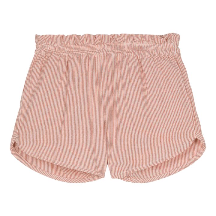 Pantalón corto de algodón a rayas | Naranja- Imagen del producto n°0