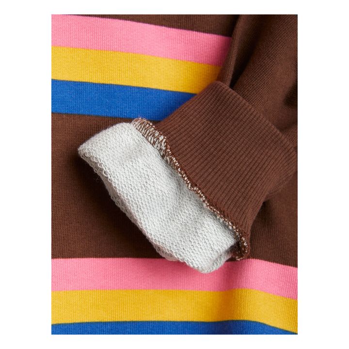 Felpa in cotone organico a righe | Marrone- Immagine del prodotto n°4