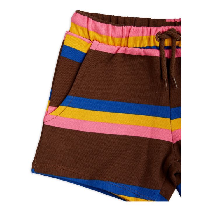 Shorts in cotone organico a righe | Marrone- Immagine del prodotto n°4