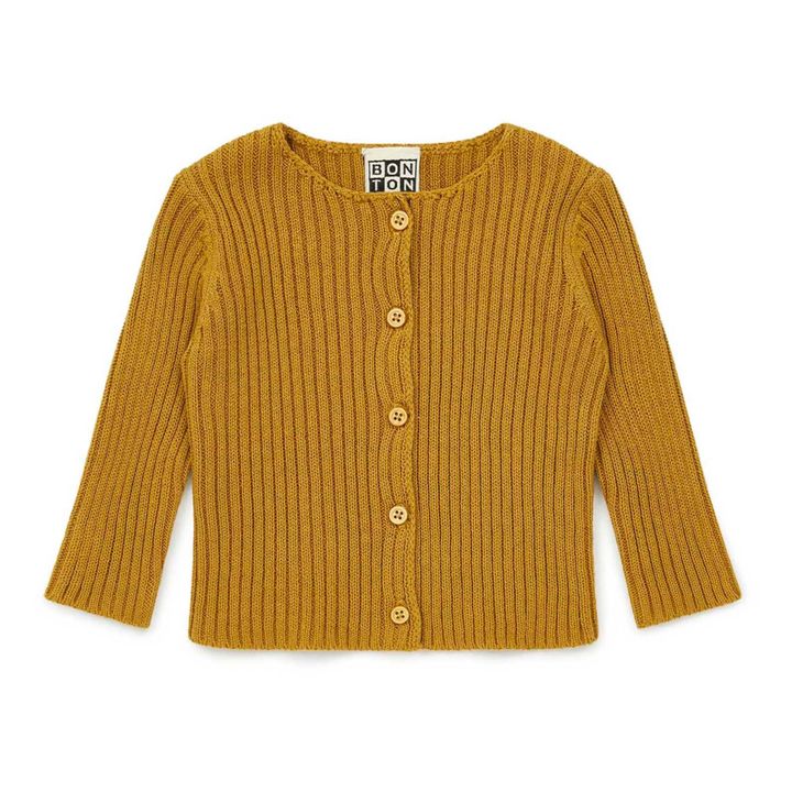 Cardigan Coton Bio Mouton | Ocre- Image produit n°0