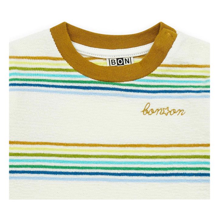 Sudadera ligera de algodón ecológico a rayas | Crudo- Imagen del producto n°1