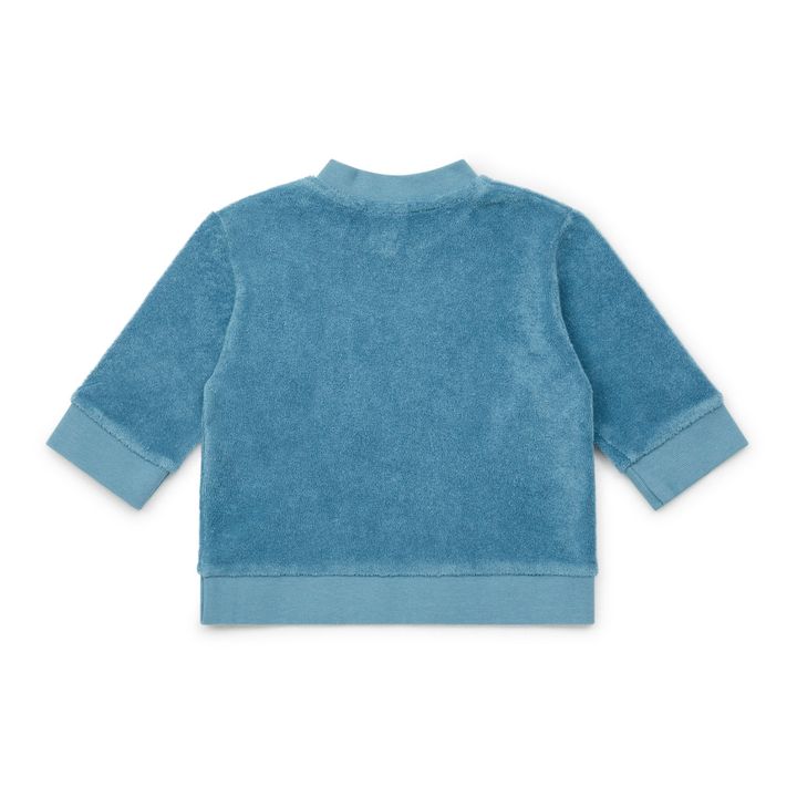 Sweatshirt Frottee aus Bio-Baumwolle mit Schleife | Blau- Produktbild Nr. 2