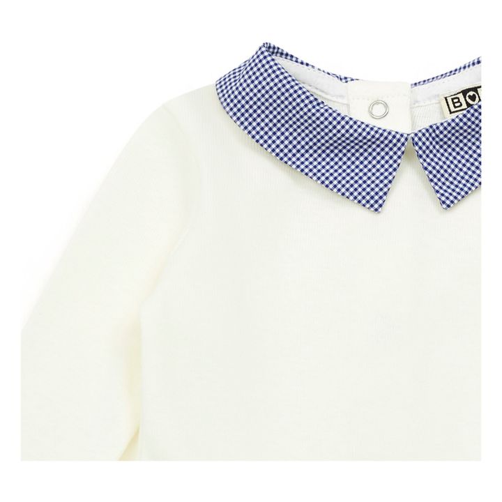 Body de algodón orgánico con cuello vichy | Crudo- Imagen del producto n°1