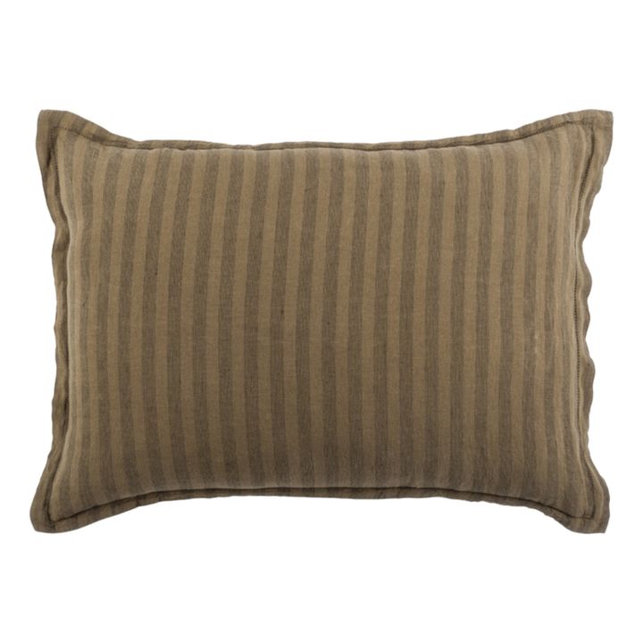 Taie d'oreiller Sandhills en lin | Marron- Image produit n°3