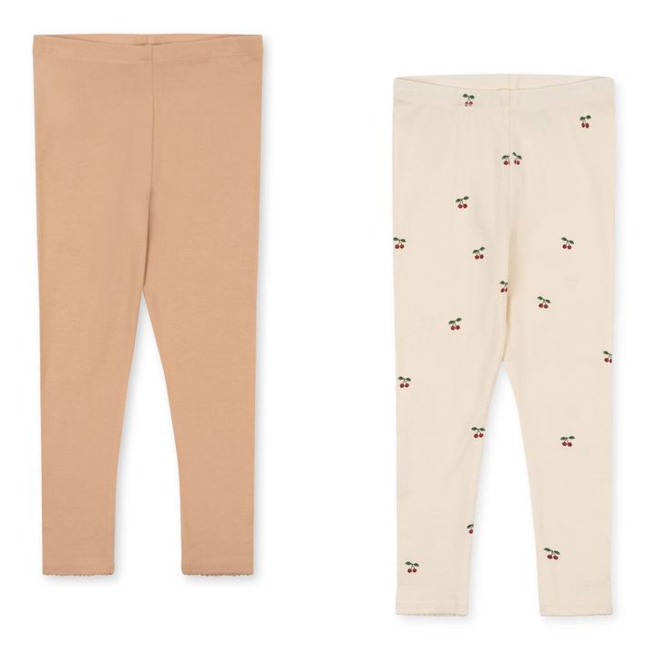 Lot 2 Leggings Coton Bio | Rose- Image produit n°0