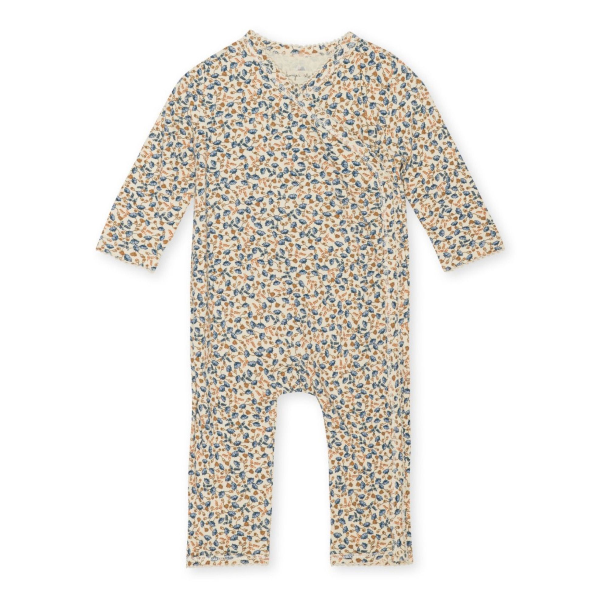 Combinaison Cache-Cœur Coton Bio | Bleu- Image produit n°0